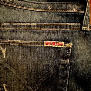 Hudson jeans, 10/30 blue denim straight leg distressed good condition